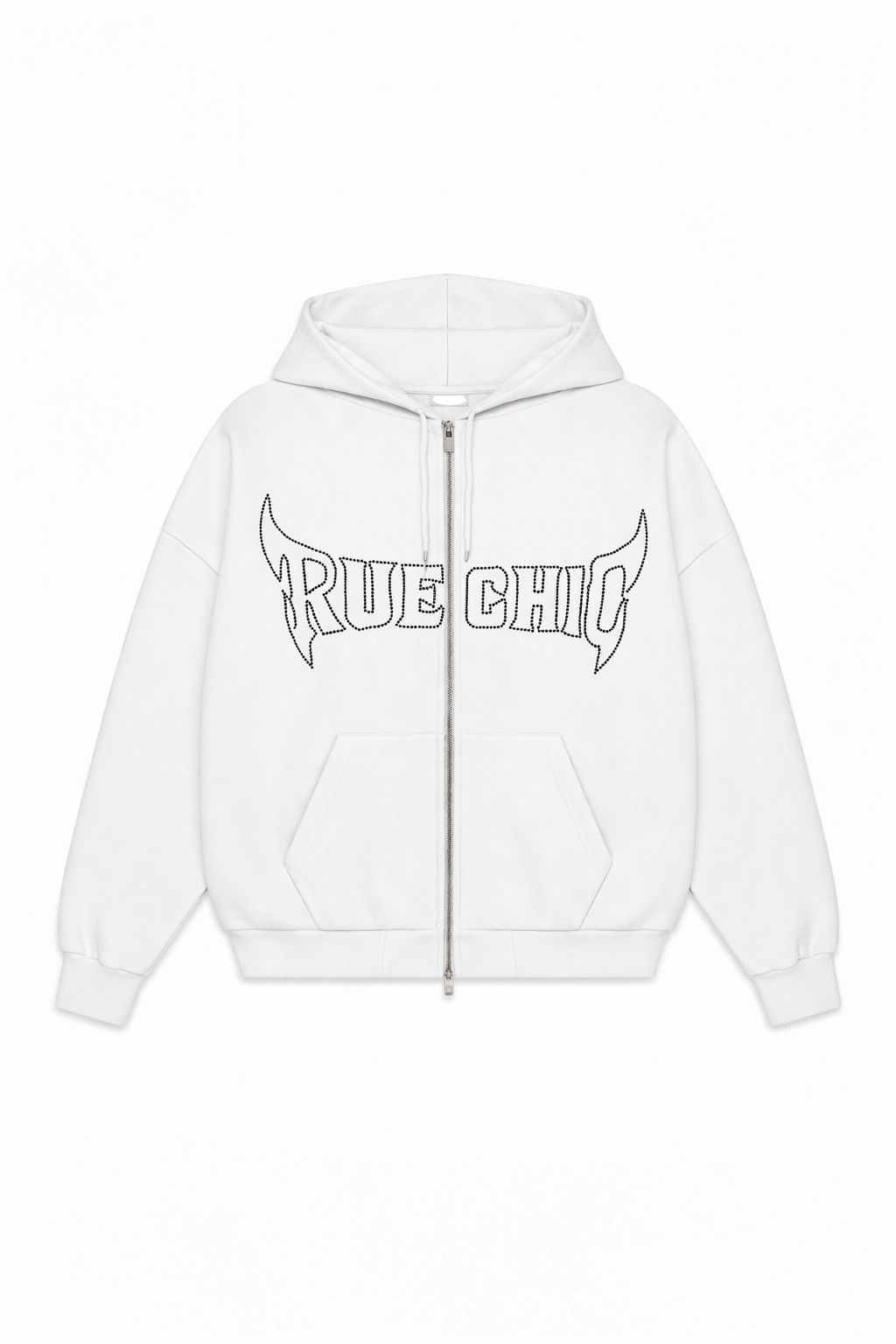 GLITTER ZIPPER JACKET WHITE